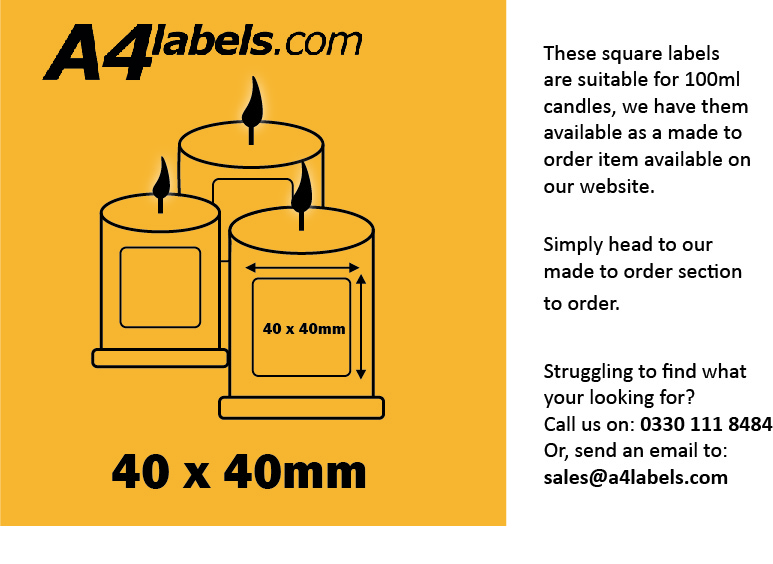 candle labels 40 x 40mm square